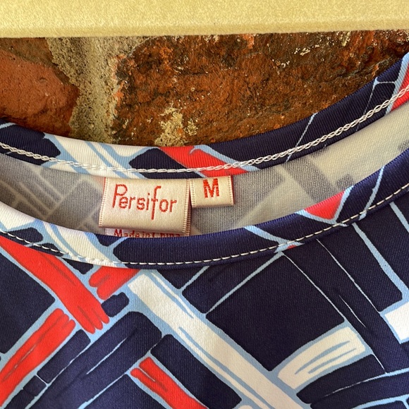 Persifor navy red and white sheath dress - Picture 3 of 3